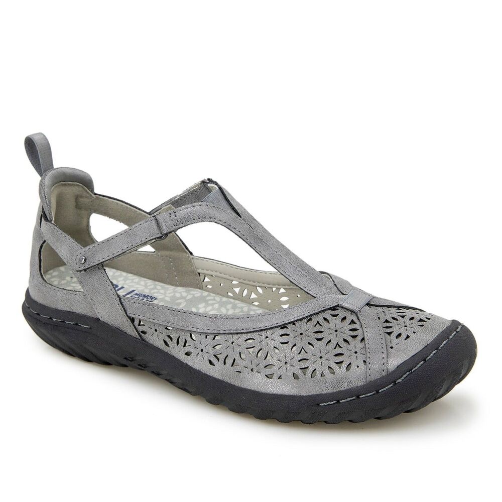 Comfort Travel JBU‎ Daffodil Gunmetal Mary Jane Flats Memory Foam NIB 7.5